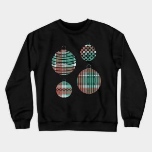 Red, Green and White Tartan Christmas Baubles Crewneck Sweatshirt